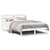 Vidaxl bedframe zonder matras massief grenenhout wit 135x190 cm