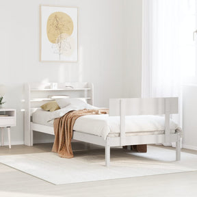 Vidaxl bedframe zonder matras massief grenenhout wit 90x200 cm