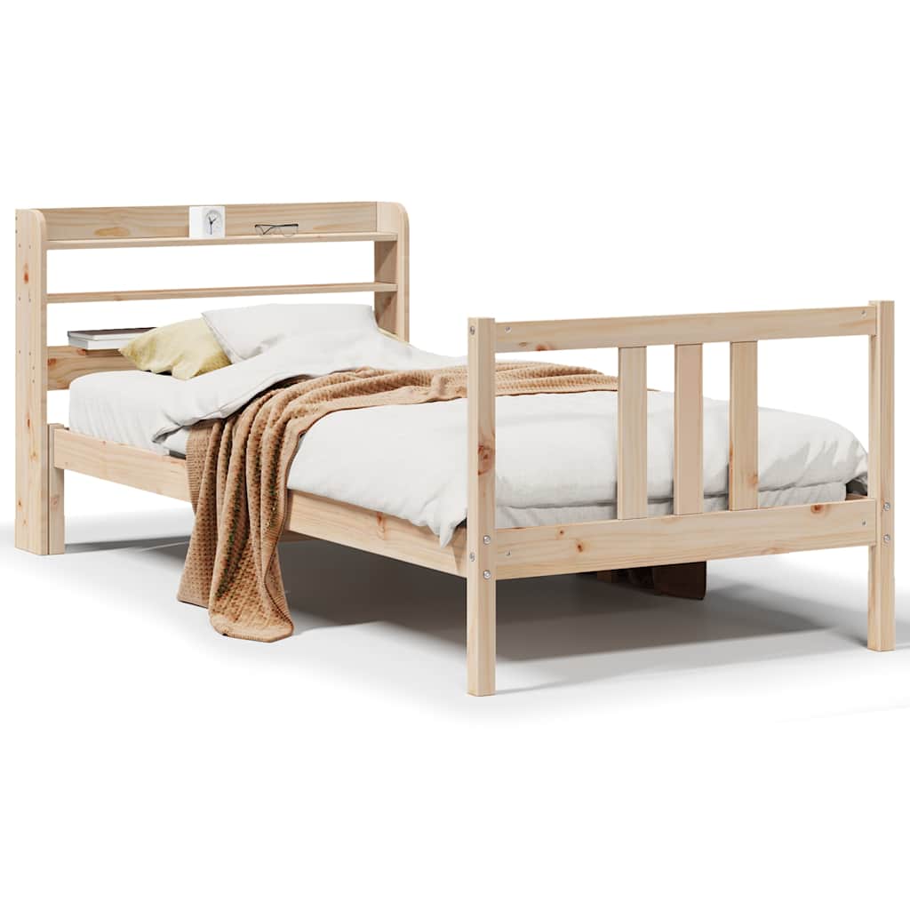 Vidaxl bedframe met hoofdbord massief grenenhout 90x190 cm