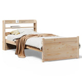 Vidaxl bedframe met hoofdbord massief grenenhout 90x200 cm