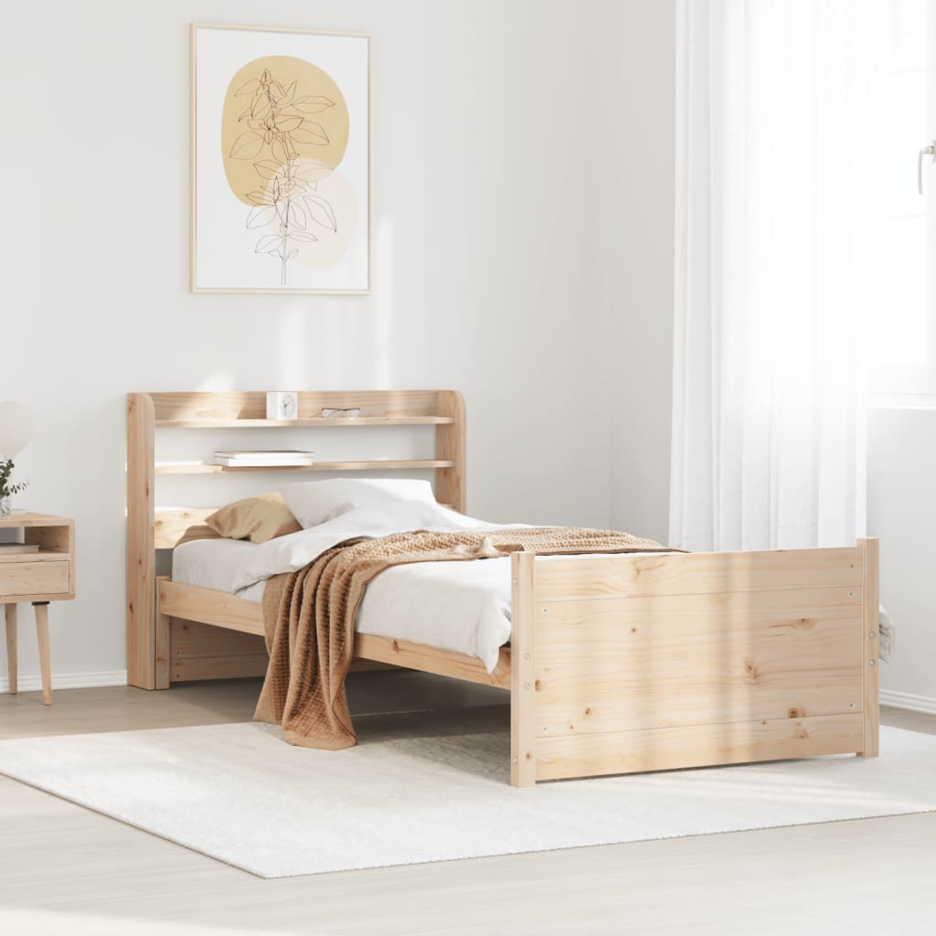 Vidaxl bedframe met hoofdbord massief grenenhout 90x200 cm
