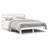 Vidaxl bedframe met hoofdeinde zonder matras 140x200 cm wit