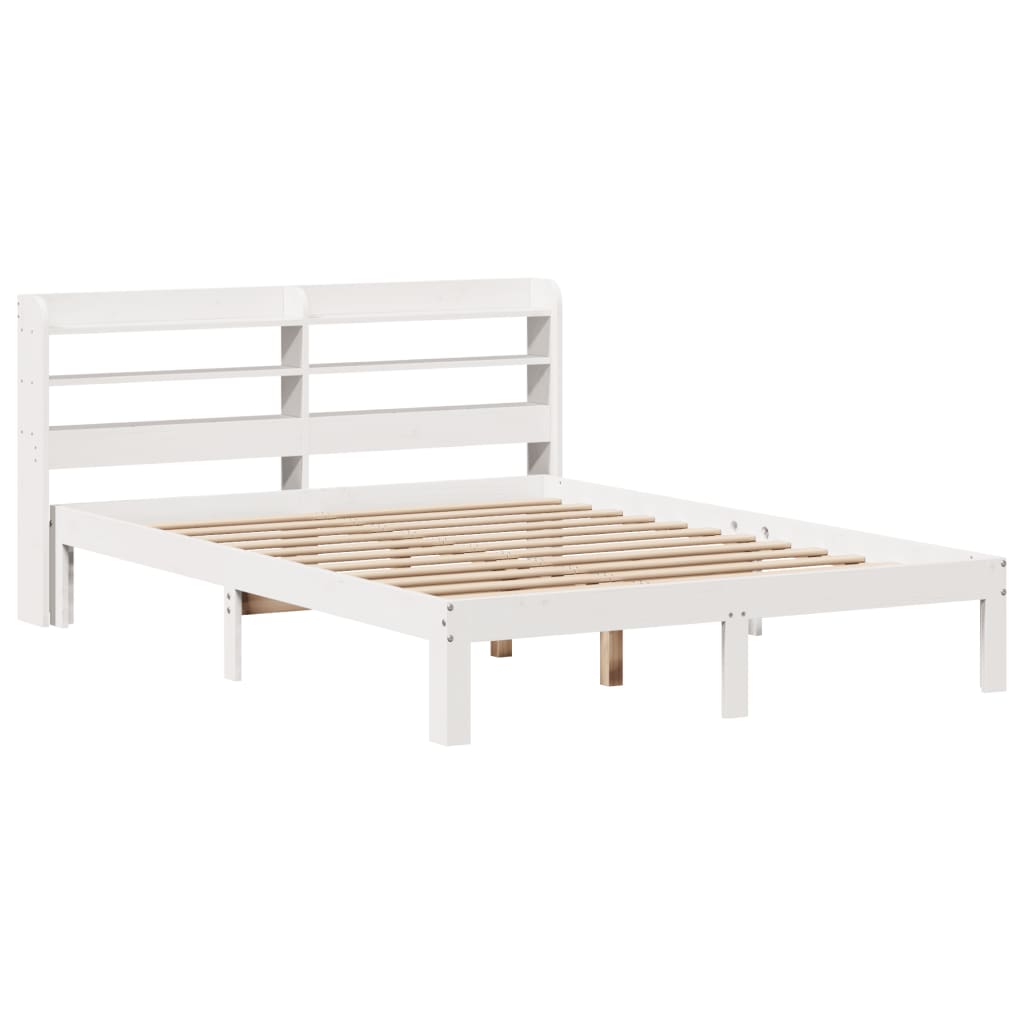 Vidaxl bedframe met hoofdeinde zonder matras 140x200 cm wit
