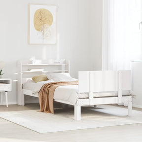 Vidaxl bedframe met hoofdeinde zonder matras 90x200 cm wit