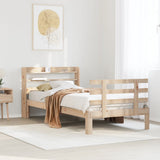 Vidaxl bedframe met hoofdbord massief grenenhout 90x190 cm