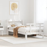 Vidaxl bedframe met hoofdeinde zonder matras 90x190 cm wit
