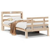 Vidaxl bedframe met hoofdbord massief grenenhout 90x200 cm