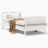 Vidaxl bedframe zonder matras massief grenenhout wit 75x190 cm