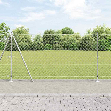 Vidaxl zeshoekig gaashek met betonnen voetstuk 10 x 1,2 m mesh