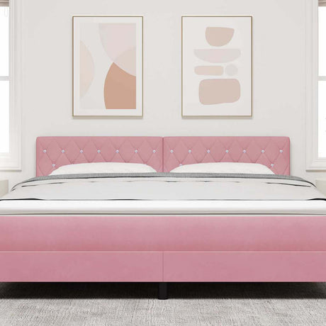 Vidaxl led hoofdbord met led-stripverlichting roze 180 cm fluweel