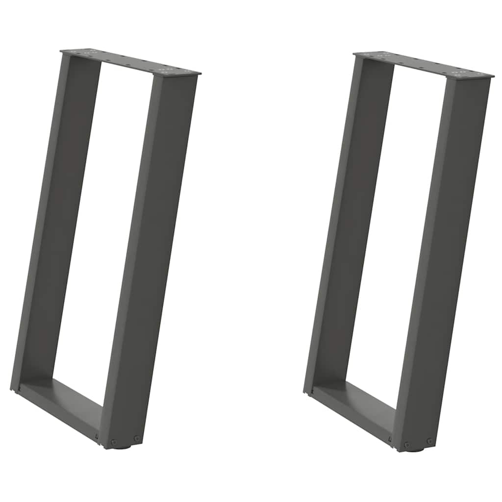 Vidaxl eettafelpoten 2 st u-vormig 50x(72-73) cm staal antraciet