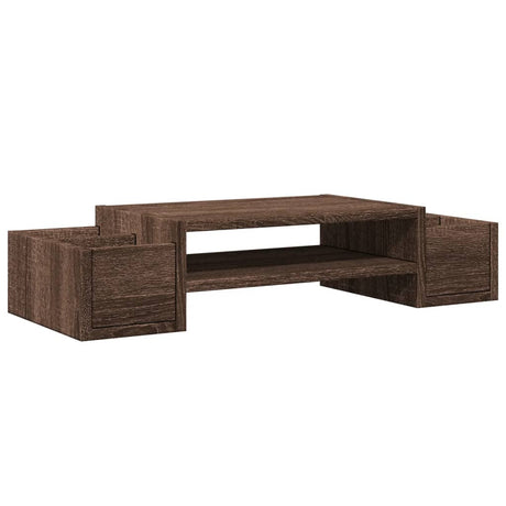 Stojak na monitor Vidaxxl z miejscem do przechowywania 70x27x15 cm, drewno, brązowy dąb