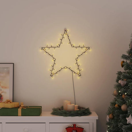 VidaXL Lampki choinkowe w kształcie gwiazdy, 80 diod LED o ciepłej bieli