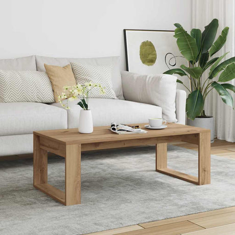 Vidaxl salontafel 102x50x35 cm bewerkt hout artisanaal eikenkleurig
