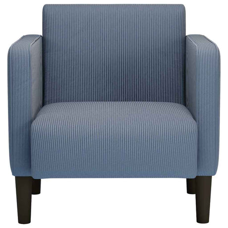 Vidaxl fauteuil met armleuningen 54 cm corduroy stof blauw