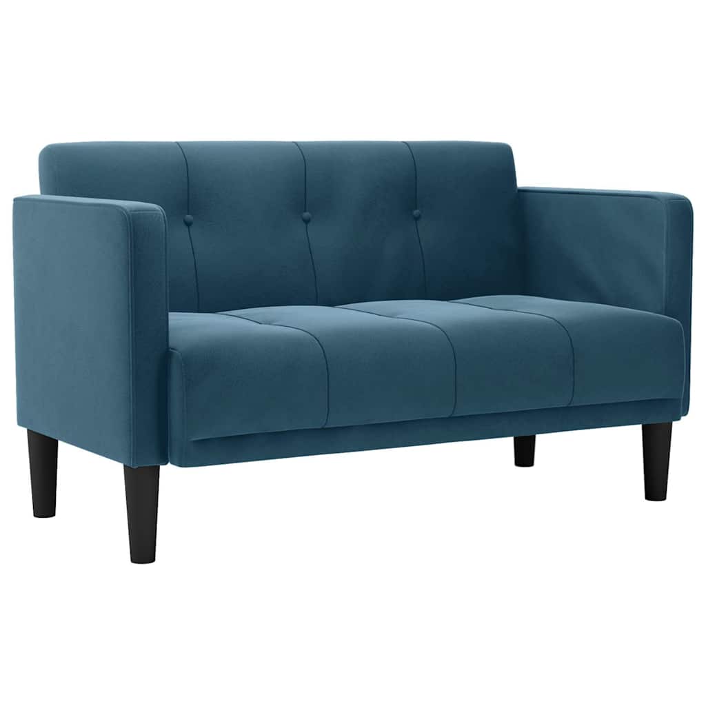 Vidaxl loveseat bank blauw 111 cm fluweel