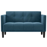 Vidaxl loveseat bank blauw 111 cm fluweel