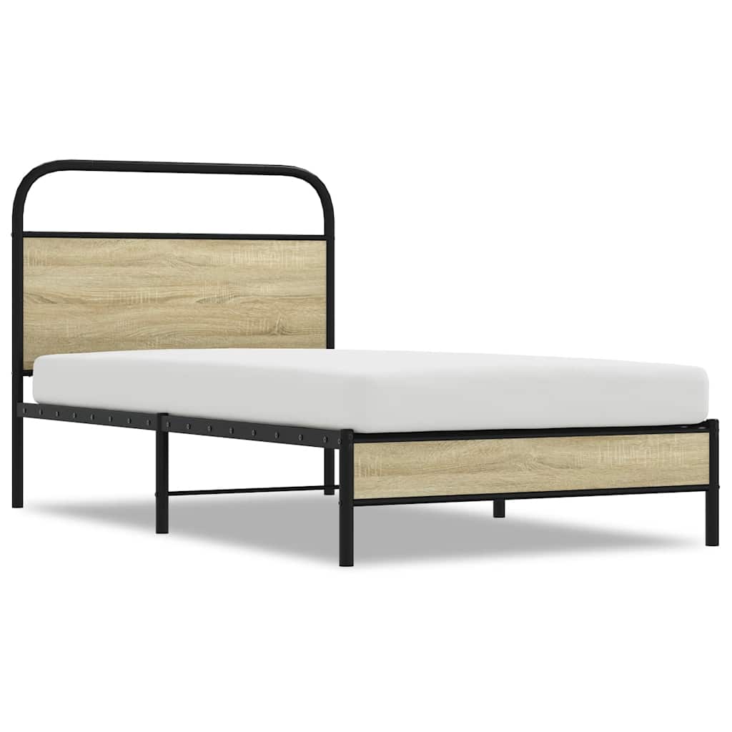 Vidaxl bedframe zonder matras bewerkt hout sonoma eikenkleur 100x190cm