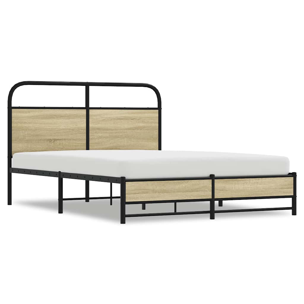 Vidaxl bedframe zonder matras bewerkt hout sonoma eikenkleur 140x190cm