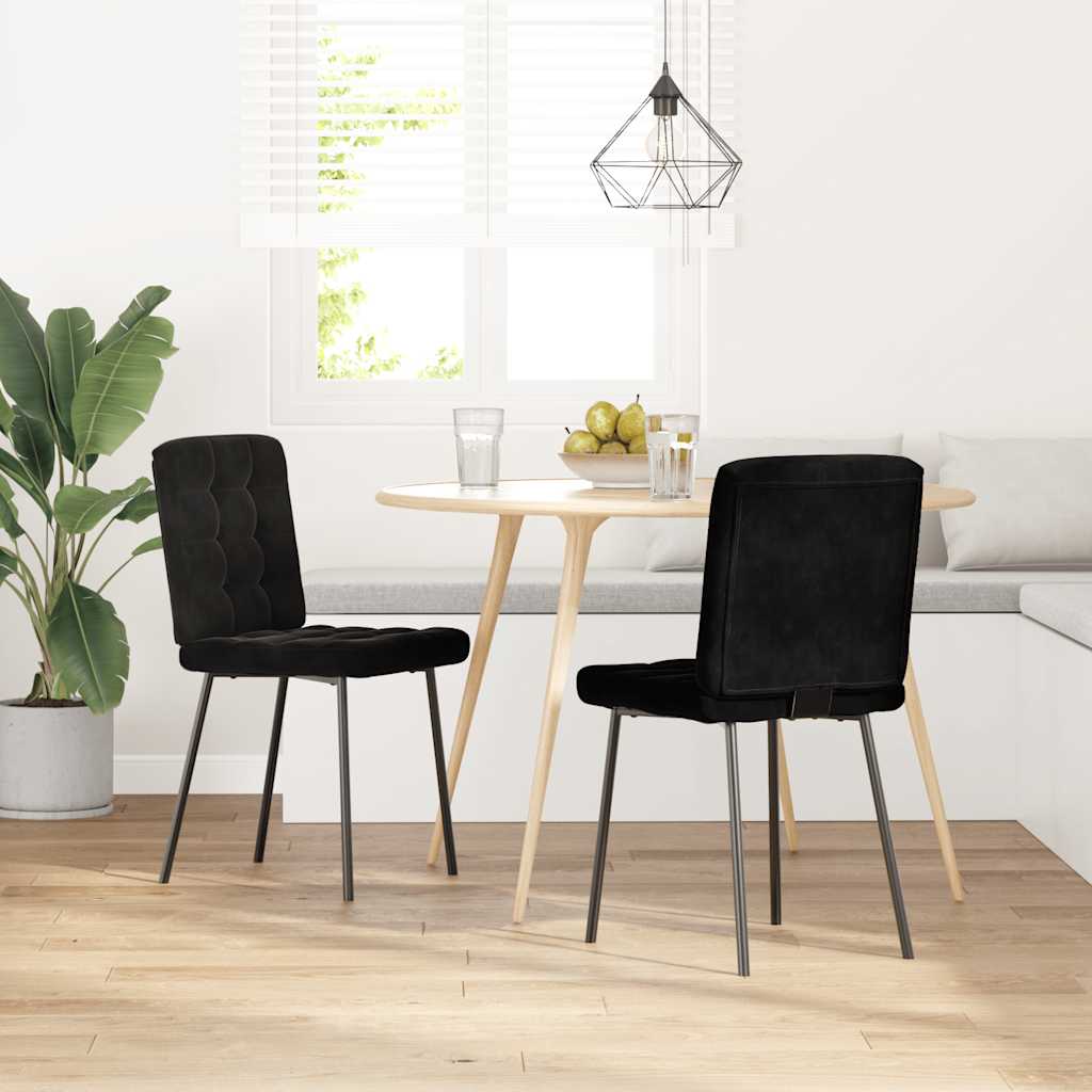Vidaxl eetkamerstoelen 2 st fluweel zwart
