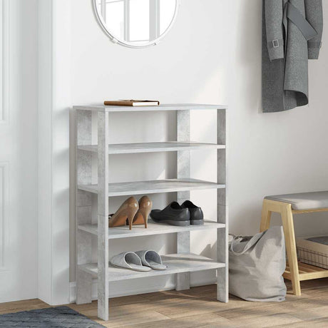 Półka na buty Vidaxx 61x32x87,5 cm z drewna konstrukcyjnego, betonu, szara