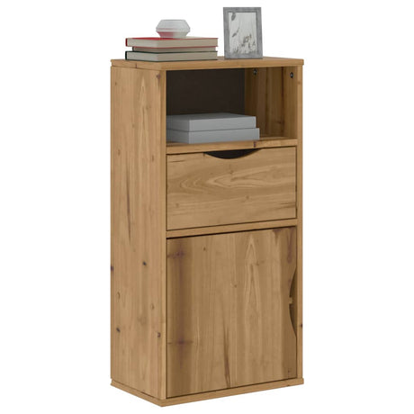 Vidaxl bijzetkast met lade odda 40x24x79 cm massief grenenhout