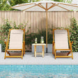 Vidaxl strandstoel 2 st bruin massief acaciahout
