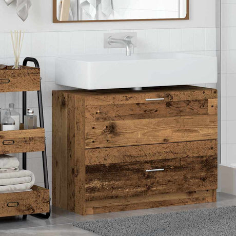 Vidaxl badkamer kast oud hout 78 x 37 x 59 cm bewerkt hout