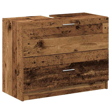 Vidaxl badkamer kast oud hout 78 x 37 x 59 cm bewerkt hout