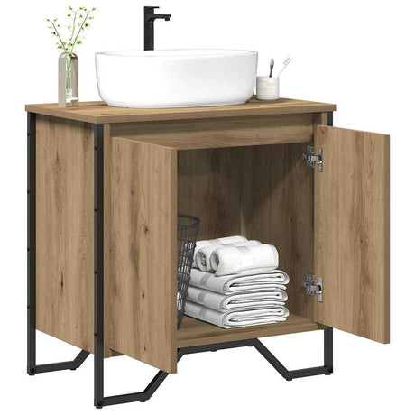 Vidaxl badkamertenk te kast artisan eiken 60 x 35 x 60 cm bewerkt hout