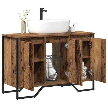 Vidaxl badkamertenk te kast oud hout 91 x 35 x 60 cm bewerkt hout