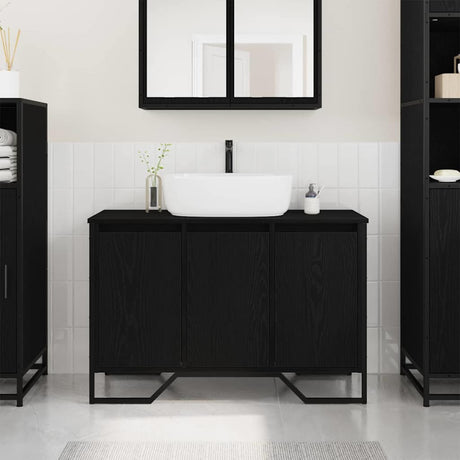 Vidaxl badkamertenk te kast zwart eiken 91 x 35 x 60 cm bewerkt hout