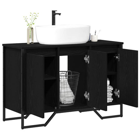 Vidaxl badkamertenk te kast zwart eiken 91 x 35 x 60 cm bewerkt hout