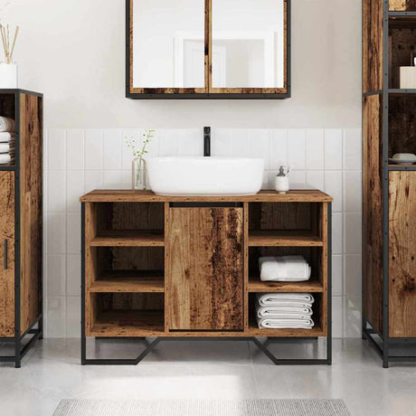 Vidaxl badkamertenk te kast oud hout 91 x 35 x 60 cm bewerkt hout