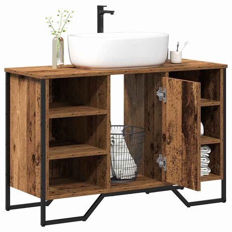 Vidaxl badkamertenk te kast oud hout 91 x 35 x 60 cm bewerkt hout
