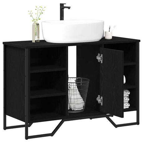 Vidaxl badkamertenk te kast zwart eiken 91 x 35 x 60 cm bewerkt hout