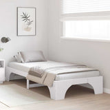 Vidaxl bedframe wit 75 x 190 cm massief grenenhout