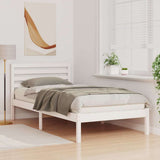 Vidaxl bedframe met hoofdeinde wit 90 x 200 cm massief grenenhout