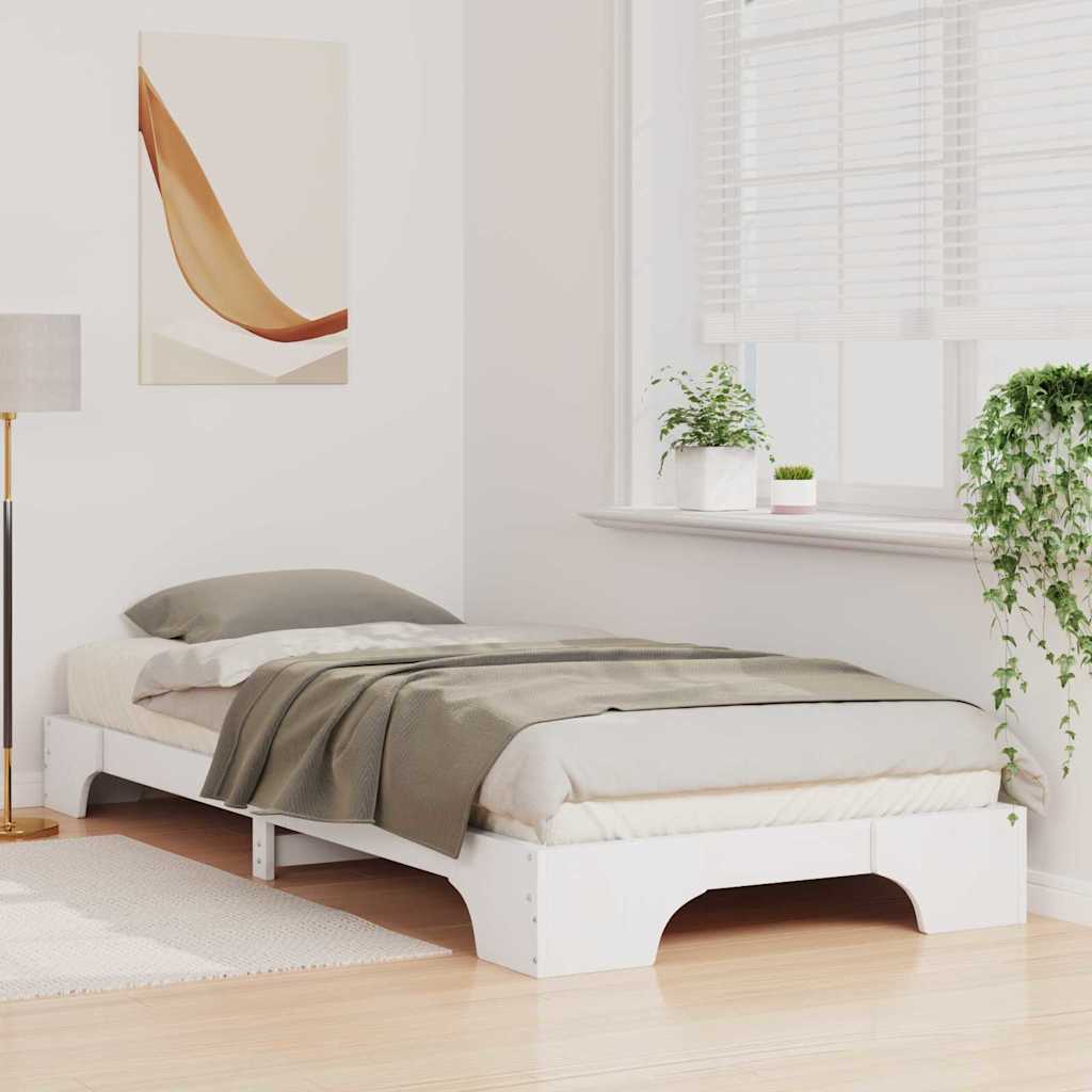 Vidaxl bedframe wit 100 x 220 cm massief grenenhout