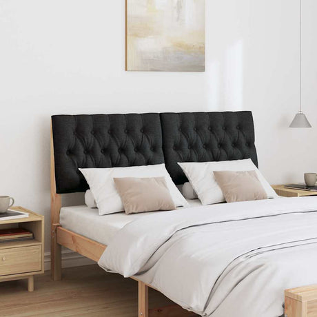 Vidaxl gestoffeerd hoofdbord zwart 140 cm massief grenenhout