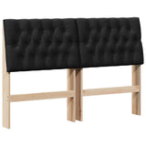 Vidaxl gestoffeerd hoofdbord zwart 140 cm massief grenenhout