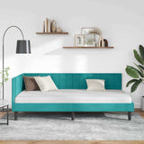 Vidaxl hoekbedframe met hoofdeinde turquoise 100 cm x 200 cm fluweel