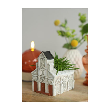 Ideas 4 pory roku cementowa doniczka kościelna 10,3x8,7xw.11,4cm kremowa