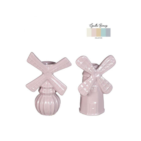 Pomysły 4 pory roku wazon wiatrak 10,5x6,5xh15,5cm 2 tyłki delikatny róż