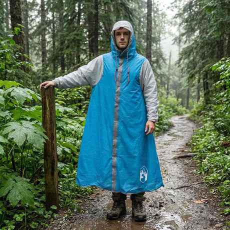 Vidaxl 2-in-1 regen poncho met kap blauw 262 x 126 x 130 cm