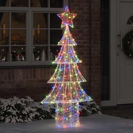 Vidaxl kerstboom 240 led's meerkleurig 180 cm acryl