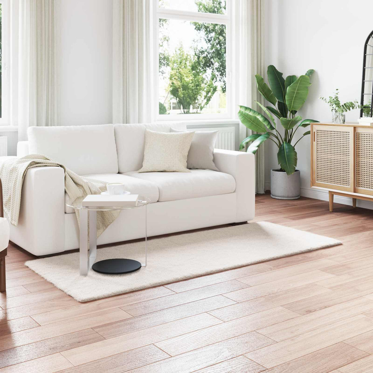 Vidaxl antislip vloerkleed van imitatie konijnenbont olite