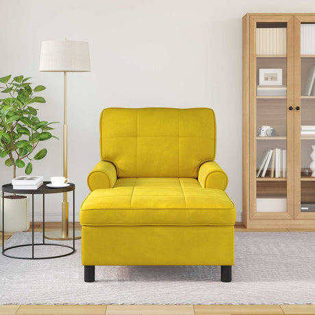 Vidaxl chaise lounge met kussen geel 91 x 157 x 91 cm fluweel