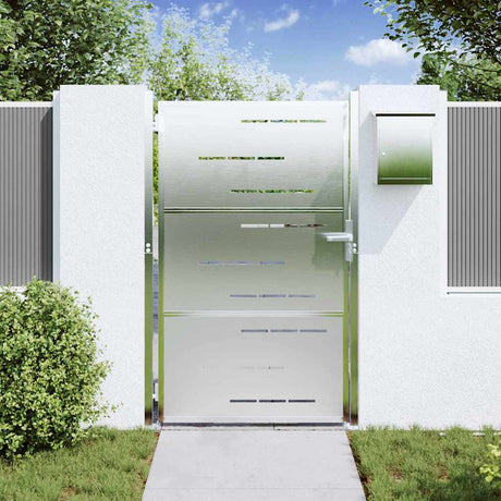 Vidaxl tuinpoort met slot zilver 85 x 144 cm roestvrij staal