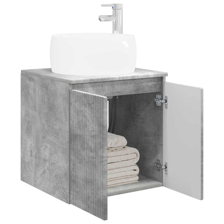 Vidaxl wandgemonteerde wastafelmeubel betongrijs 49,5 x 44,5 x 66 cm